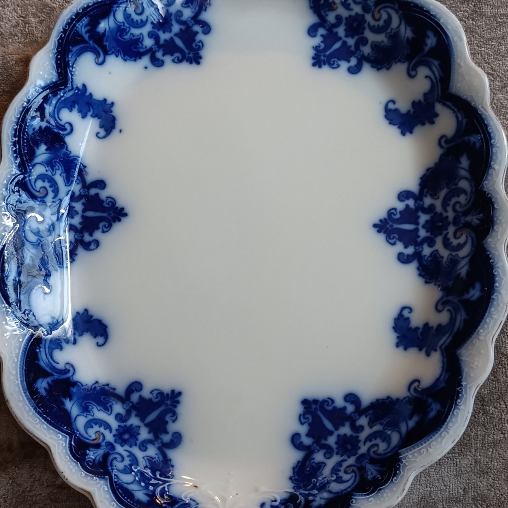 Rare Johnson brothers georgia flow blue serving plate